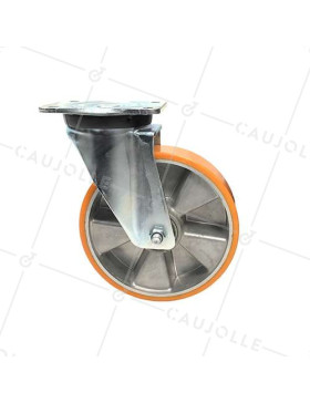RUEDA GIRATORIA DE POLIURETANO REFORZADA Y LLANTA DE ALUMINIO CON UN DIÁMETRO DE 200 MM CARGA 800 KG - S78AR 200