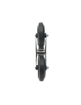 SUPPORT 3 ROUES EN CAOUTCHOUC NOIR POUR DIABLE ESCALIER AXE 20 MM