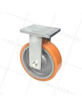 RUEDA FIJA DE MANUTENCIÓN DE HIERRO FUNDIDO Y POLIURETANO STEC DIÁMETRO 250 MM CARGA 1800 KG - STEC 250 FIXE • Caujolle