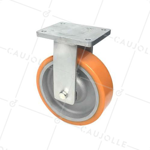 RUEDA FIJA DE MANUTENCIÓN DE HIERRO FUNDIDO Y POLIURETANO STEC DIÁMETRO 250 MM CARGA 1800 KG - STEC 250 FIXE • Caujolle