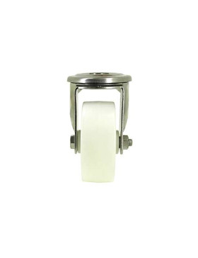 RUEDA CON AGUJERO PASANTE DE ACERO INOXIDABLE Y NYLON DE 80 MM DE DIÁMETRO, 150 KG DE CARGA - INOX O 80 