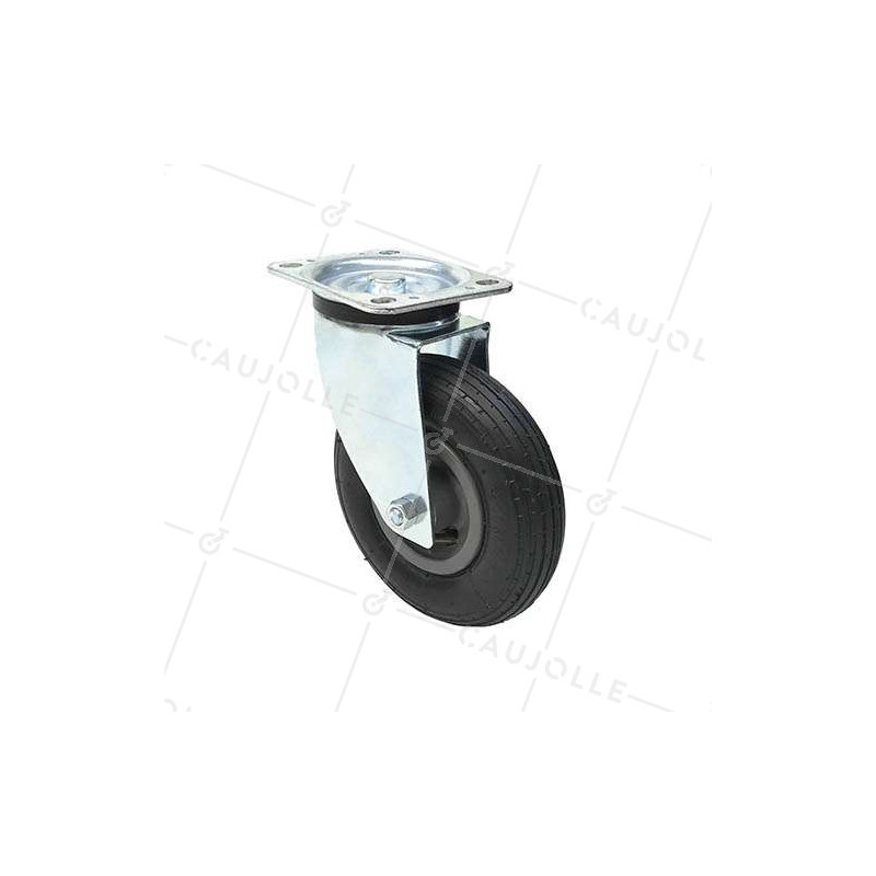 RUEDA GIRATORIA CON NEUMÁTICO INFLABLE ACANALADO CON UN DIÁMETRO DE 200 MM Y CARGA DE 60 KG