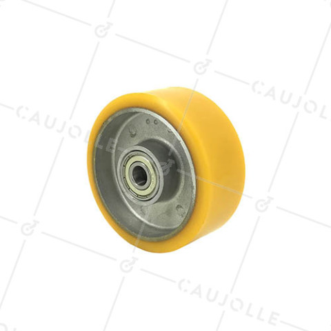 RUEDA DE POLIURETANO INDUSTRIAL, DIÁMETRO DE 100 MM, CARGA DE 250 KG Y EJE DE 20 MM BOLAS - S2013 100 • Caujolle