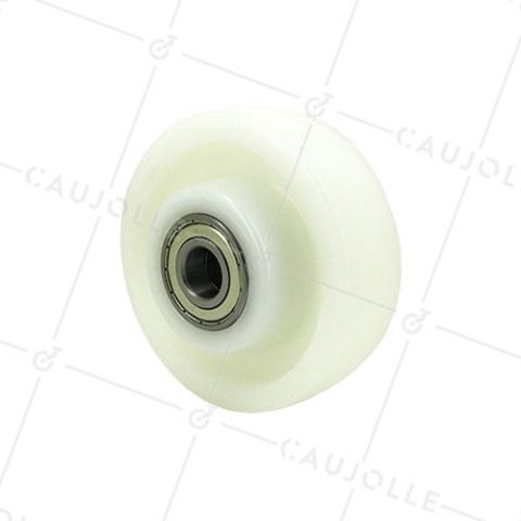 RUEDA DE NAILON REFORZADO CON DIÁMETRO DE 125 MM, CARGA DE 600 KG, EJE DE 20 MM Y RODAMIENTO DE BOLAS - S2480 125 RB20 • Caujolle