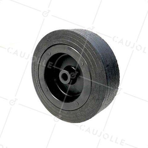 RUEDA ANCHA DE CAUCHO CON LLANTA DE PLÁSTICO, DIÁMETRO DE 250 MM, CARGA DE 350 KG Y EJE DE 20 MM - S2650P 250 • Caujolle