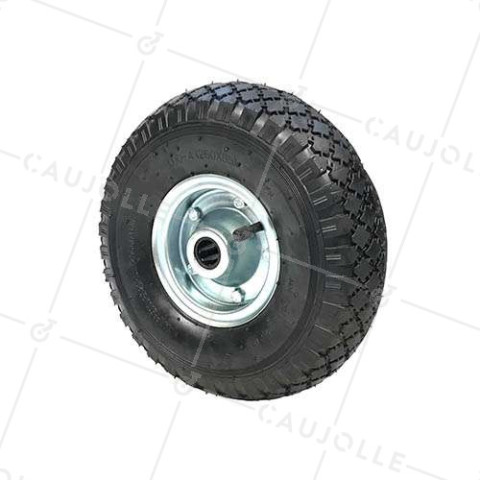 RUEDA DE DIABLO INFLADA LLANTA DE CHAPA DIÁMETRO 260 MM CARGA 150 KG EJE 20 MM - S2700T R20 (NEUMÁTICO 3.00-4) • Caujolle
