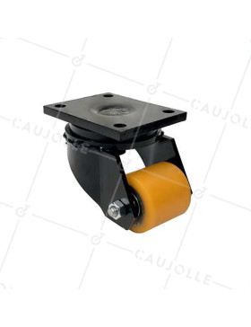 RUEDA COMPACTA DE CARGA PESADA NEGRA CON UN DIÁMETRO DE 70 MM Y UNA ALTURA DE 125 MM CARGA 500 KG -  SURB 70 NOIRE • Caujolle