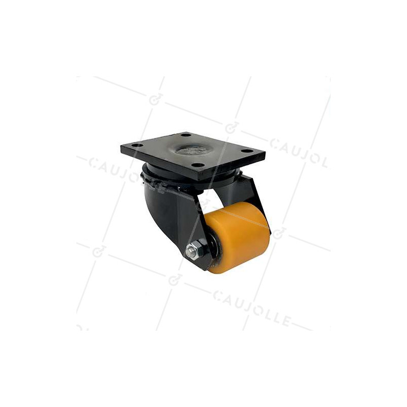 ROULETTE EXTRA BASSE NOIRE DIAMÈTRE 70 MM CHARGE 500 KG HAUTEUR 125 MM - SURB 70 NOIRE