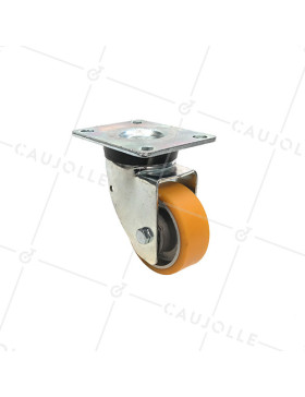 RUEDA GIRATORIA DE POLIURETANO Y LLANTA DE ALUMINIO CON UN DIÁMETRO DE 80 MM CARGA 180 KG - S76AR 80 • Caujolle