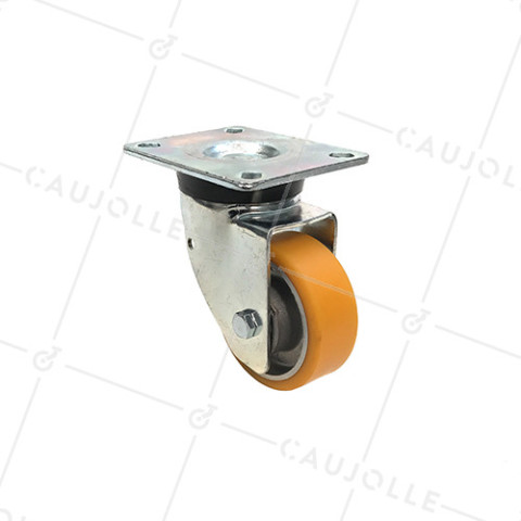 RUEDA GIRATORIA DE POLIURETANO Y LLANTA DE ALUMINIO CON UN DIÁMETRO DE 80 MM CARGA 180 KG - S76AR 80 • Caujolle