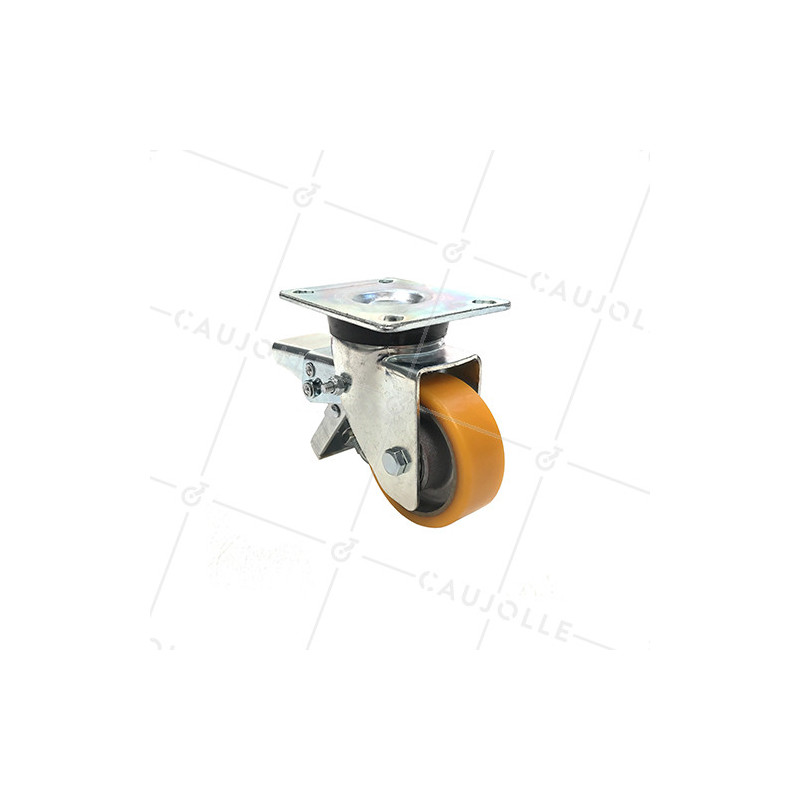 RUEDA GIRATORIA DE POLIURETANO CON FRENO Y UN DIÁMETRO DE 80 MM CARGA 180 KG - S76AR 80AF