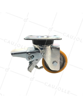 RUEDA GIRATORIA DE POLIURETANO CON FRENO Y UN DIÁMETRO DE 80 MM CARGA 180 KG - S76AR 80AF
