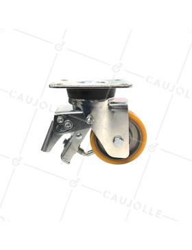 RUEDA GIRATORIA DE POLIURETANO CON FRENO Y UN DIÁMETRO DE 80 MM CARGA 180 KG - S76AR 80AF