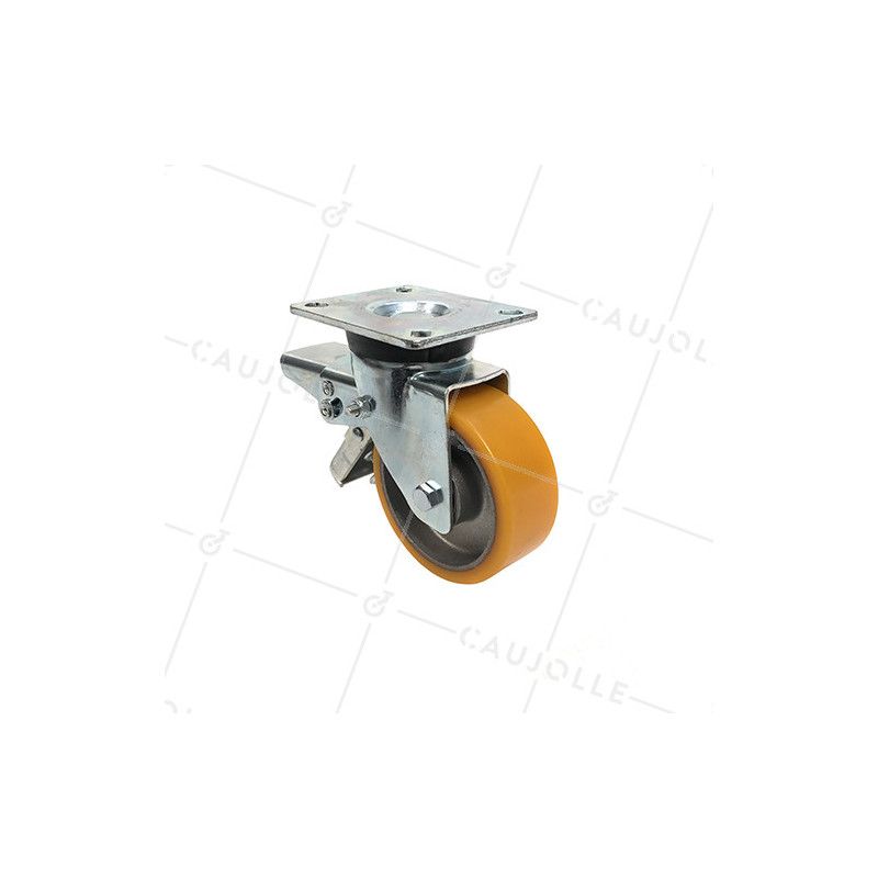 RUEDA GIRATORIA DE POLIURETANO Y LLANTA DE ALUMINIO CON UN DIÁMETRO DE 100 MM CARGA 200 KG - S74AR 100AF