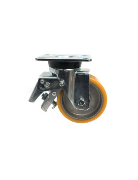 RUEDA GIRATORIA DE POLIURETANO Y LLANTA DE ALUMINIO CON UN DIÁMETRO DE 100 MM CARGA 200 KG - S74AR 100AF