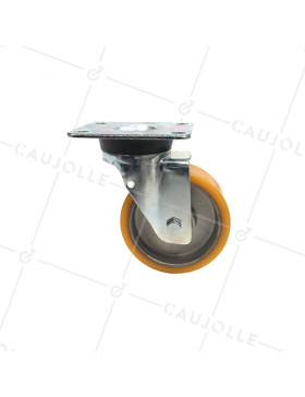 RUEDA GIRATORIA DE POLIURETANO Y LLANTA DE ALUMINIO CON UN DIÁMETRO DE 100 MM CARGA 200 KG - S74AR 100