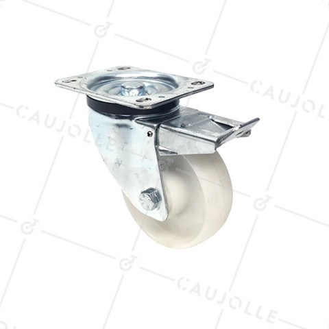 RUEDA DE MANUTENCIÓN CON FRENO DE POLIPROPILENO CON UN DIÁMETRO DE 125 MM CARGA 200 KG - S74P 125AF • Caujolle