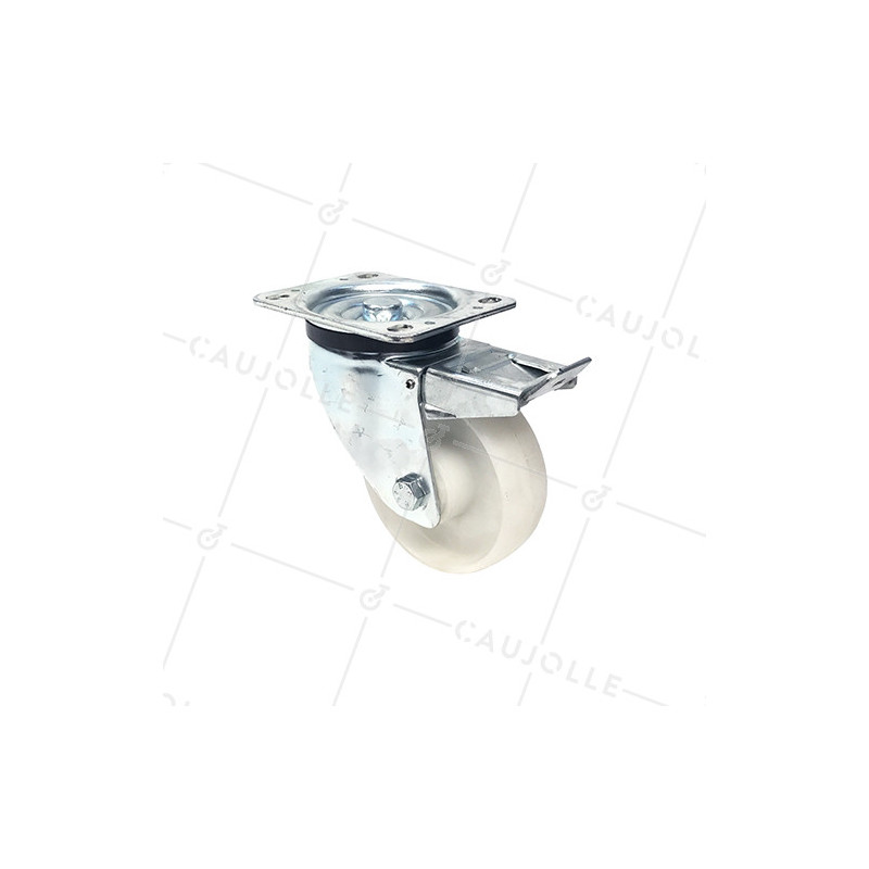 ROULETTE DE MANUTENTION EN POLYPROPYLÈNE DIAMÈTRE 125 MM CHARGE 200 KG - S74P 125