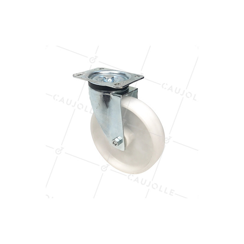 ROULETTE DE MANUTENTION EN POLYPROPYLÈNE DIAMÈTRE 125 MM CHARGE 200 KG - S74P 125
