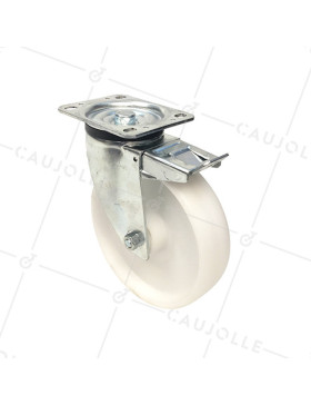 RUEDA DE MANUTENCIÓN CON FRENO DE POLIPROPILENO CON UN DIÁMETRO DE 200 MM CARGA 200 KG - S74P 200AF • Caujolle