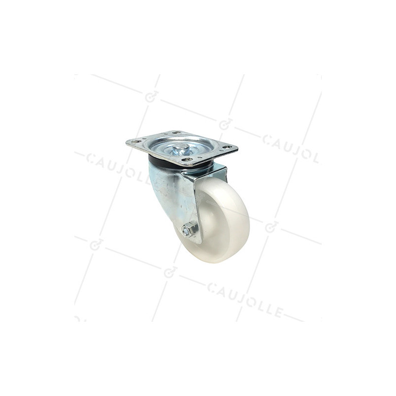 ROULETTE DE MANUTENTION PIVOTANTE EN NYLON DIAMÈTRE 125 MM CHARGE 300KG - S76N 125