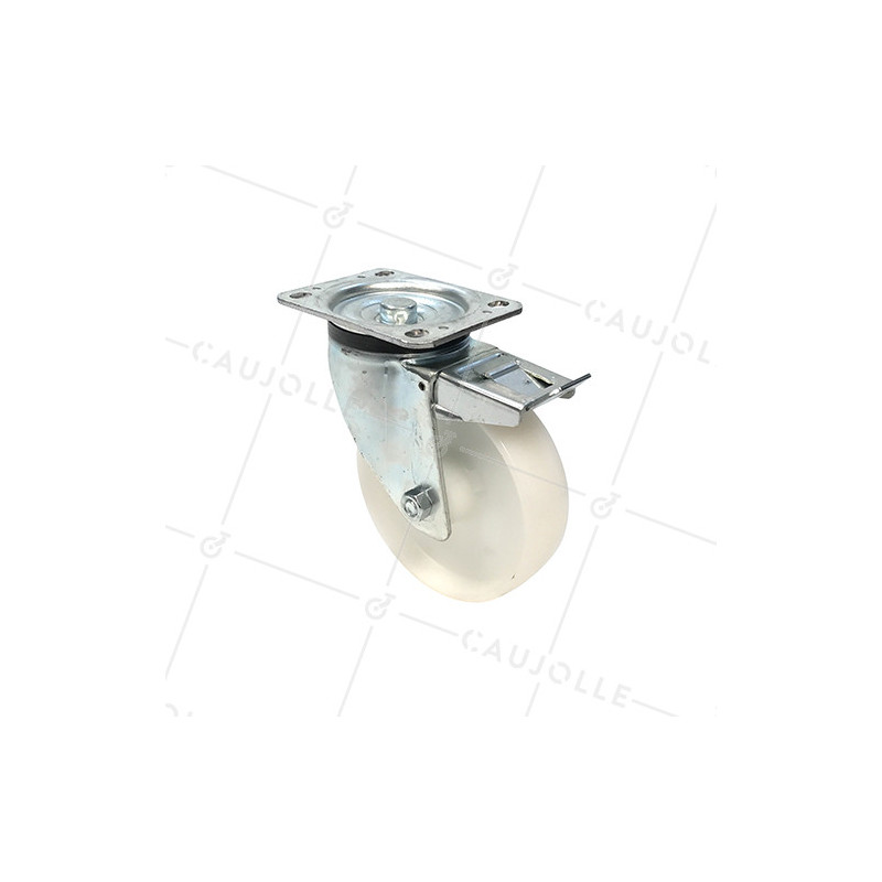 ROULETTE DE MANUTENTION PIVOTANTE EN NYLON DIAMÈTRE 125 MM CHARGE 300KG - S76N 125
