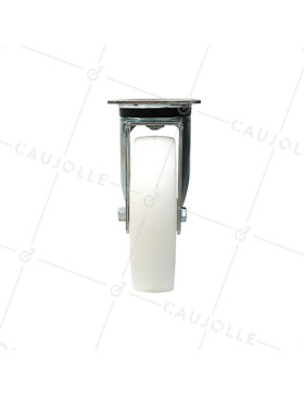 ROULETTE DE MANUTENTION PIVOTANTE EN NYLON DIAMÈTRE 125 MM CHARGE 300KG - S76N 125