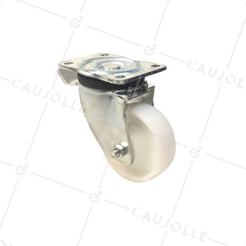 RUEDA DE MANTENIMIENTO GIRATORIA CON FRENO REFORZADA DE NYLON CON 125 MM DE DIÁMETRO CARGA 600 KG - S78N 125AF • Caujolle