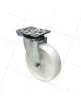 RUEDA DE MANUTENCIÓN GIRATORIA REFORZADA CON FRENO DE NYLON CON UN DIÁMETRO DE 200 MM CARGA 1000 KG - S78N 200AF • Caujolle
