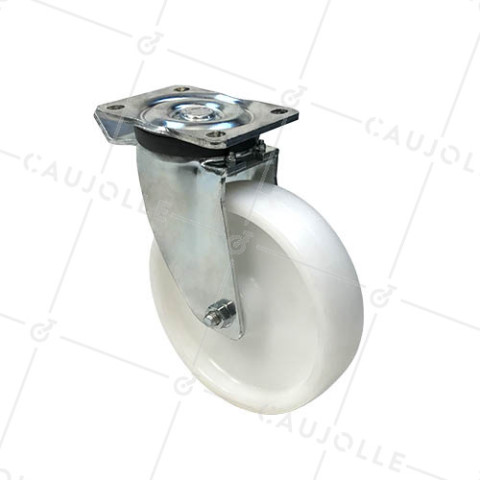 RUEDA DE MANUTENCIÓN GIRATORIA REFORZADA CON FRENO DE NYLON CON UN DIÁMETRO DE 200 MM CARGA 1000 KG - S78N 200AF • Caujolle