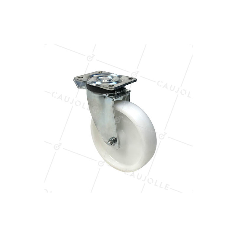 ROULETTE DE MANUTENTION PIVOTANTE RENFORCÉE EN NYLON DIAMÈTRE 125 MM CHARGE 300KG - S78N 125