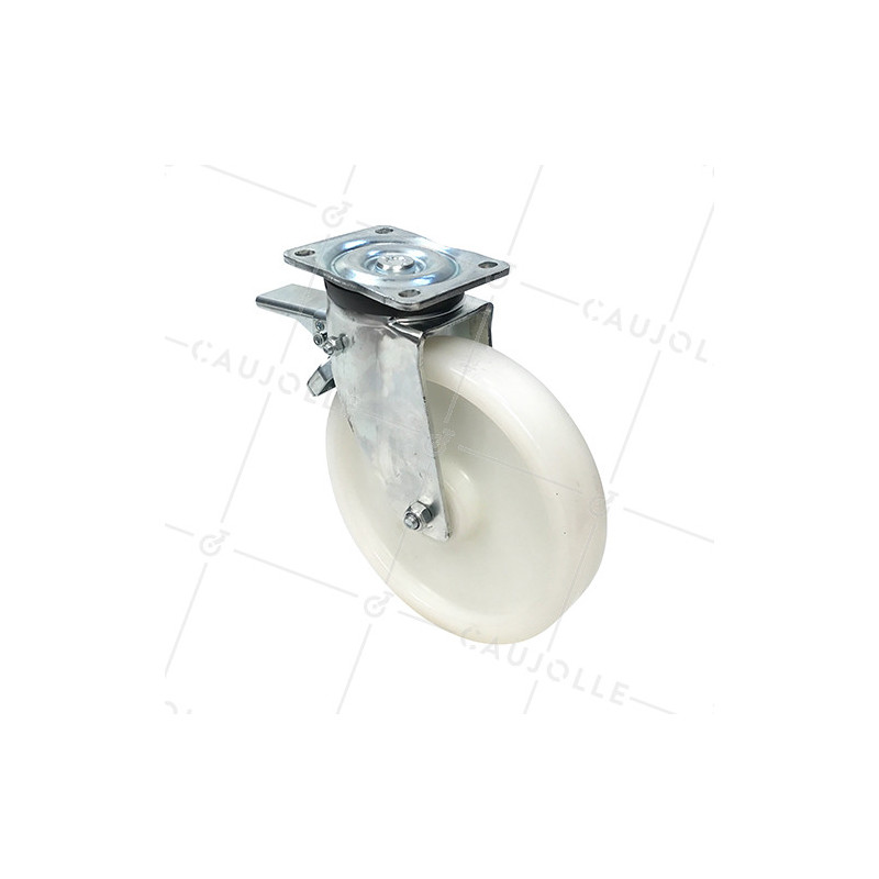 ROULETTE DE MANUTENTION PIVOTANTE RENFORCÉE EN NYLON DIAMÈTRE 125 MM CHARGE 300KG - S78N 125