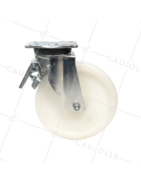 ROULETTE DE MANUTENTION PIVOTANTE RENFORCÉE EN NYLON DIAMÈTRE 125 MM CHARGE 300KG - S78N 125