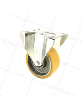 RUEDA FIJA DE POLIURETANO Y LLANTA DE ALUMINIO DIÁMETRO 100 MM CAPACIDAD DE CARGA 200 KG - S75AR 100 • Caujolle