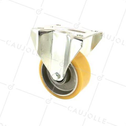 RUEDA FIJA DE POLIURETANO Y LLANTA DE ALUMINIO DIÁMETRO 100 MM CAPACIDAD DE CARGA 200 KG - S75AR 100 • Caujolle