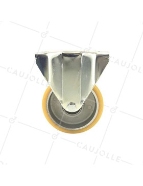 RUEDA FIJA DE POLIURETANO Y LLANTA DE ALUMINIO DIÁMETRO 100 MM CAPACIDAD DE CARGA 200 KG - S75AR 100