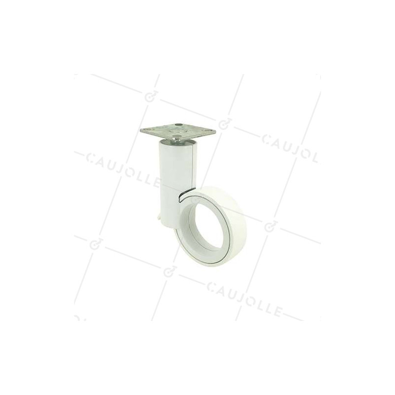 RUEDA FUTURISTA BLANCA CON PLACA CON UN DIÁMETRO DE 65 MM CARGA 50 KG - GRAVITY65PW