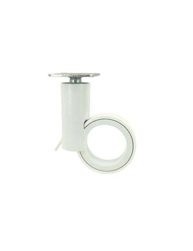 RUEDA FUTURISTA BLANCA CON PLACA CON UN DIÁMETRO DE 65 MM CARGA 50 KG - GRAVITY65PW