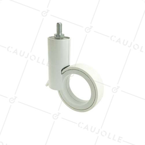 RUEDA FUTURISTA BLANCA CON VARILLA ROSCADA DE 8 MM CON UN DIÁMETRO DE 65 MM CARGA 30 KG - GRAVITY65TFW8 • Caujolle