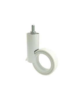 RUEDA FUTURISTA BLANCA CON VARILLA ROSCADA DE 8 MM CON UN DIÁMETRO DE 65 MM CARGA 50 KG - GRAVITY65TFW8