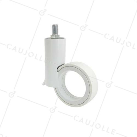 RUEDA FUTURISTA BLANCA CON VARILLA ROSCADA DE 10 MM DIÁMETRO DE 65 MM CAPACIDAD DE CARGA DE 30KG - GRAVITY65TFW10 • Caujolle