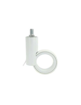 RUEDA FUTURISTA BLANCA CON VARILLA ROSCADA DE 10 MM DIÁMETRO DE 65 MM CAPACIDAD DE CARGA DE 50 KG - GRAVITY65TFW10
