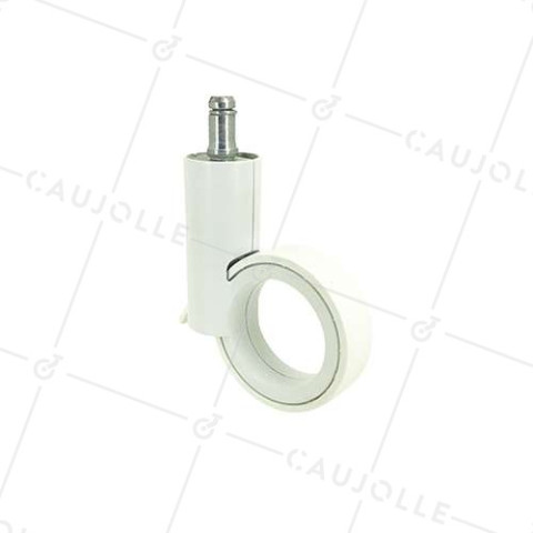 RUEDA FUTURISTA BLANCA CON PLATINA LISA DE 11 MM DIÁMETRO DE 65 MM CAPACIDAD DE CARGA DE 30 KG - GRAVITY65TLW11 • Caujolle