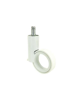 RUEDA FUTURISTA BLANCA CON PLATINA LISA DE 11 MM DIÁMETRO DE 65 MM CAPACIDAD DE CARGA DE 50 KG - GRAVITY65TLW11