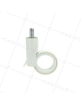 RUEDA FUTURISTA BLANCA CON PLATINA LISA DE 11 MM DIÁMETRO DE 65 MM CAPACIDAD DE CARGA DE 50 KG - GRAVITY65TLW11