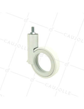 RUEDA FUTURISTA BLANCA CON VARILLA ROSCADA DE 8 MM CON UN DIÁMETRO DE 90 MM CARGA 35KG - GRAVITY90TFW8 • Caujolle