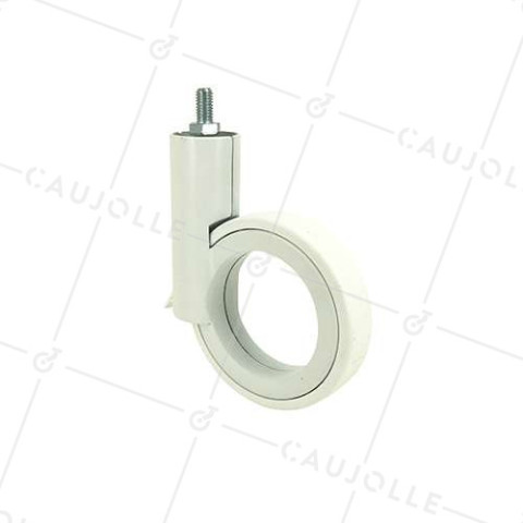 RUEDA FUTURISTA BLANCA CON VARILLA ROSCADA DE 8 MM CON UN DIÁMETRO DE 90 MM CARGA 35KG - GRAVITY90TFW8 • Caujolle