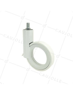 RUEDA FUTURISTA BLANCA CON VARILLA ROSCADA DE 10 MM CON UN DIÁMETRO DE 90 MM CARGA 35 KG - GRAVITY90TFW10 • Caujolle