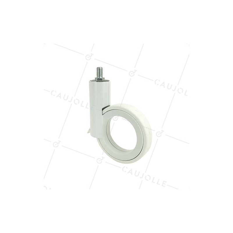 RUEDA FUTURISTA BLANCA CON VARILLA ROSCADA DE 10 MM CON UN DIÁMETRO DE 90 MM CARGA 50 KG - GRAVITY90TFW10