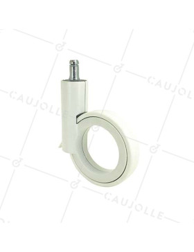 RUEDA FUTURISTA BLANCA CON PLATINA LISA DE 11 MM DIÁMETRO DE 90 MM CAPACIDAD DE CARGA DE 35 KG - GRAVITY90TLW11 • Caujolle